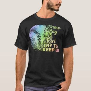 Funny Baseball Women Team spielt wie Girl Softball T-Shirt