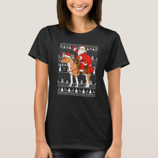 Funny Basenji Dog Santa Riding Basenji Ugly Chris T-Shirt