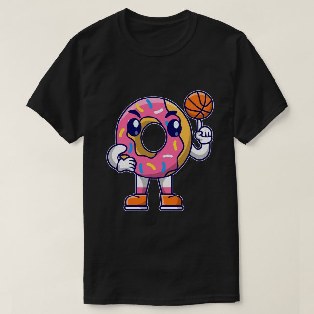 Funny Basketball Donut Gift Boys Girls T-Shirt (Design vorne)