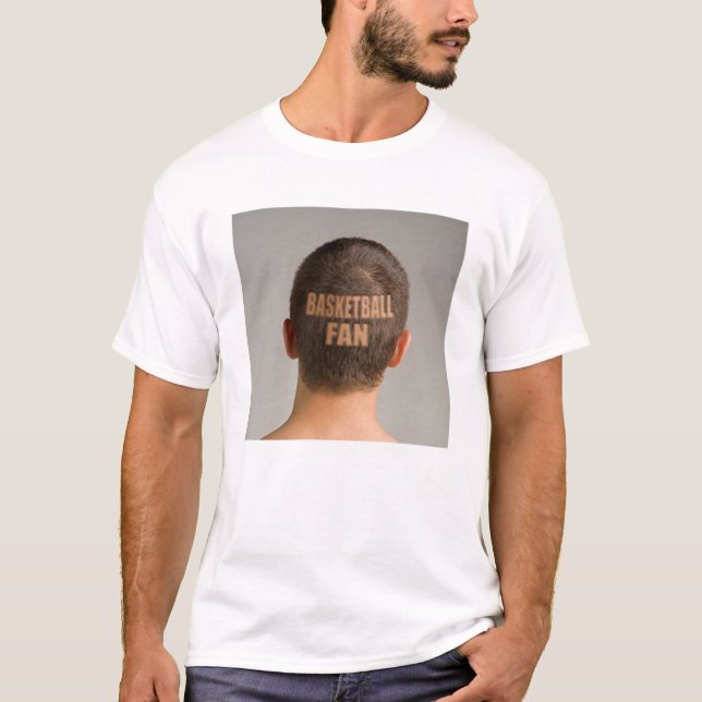 Funny Basketball Fan T - Shirt Haarbcut Shaved Hea (Vorderseite)