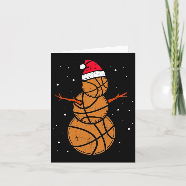 Funny Basketball Für Boys Girls Weihnachtsschneema Karte (Vorderseite)
