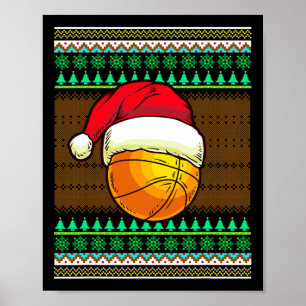 Funny Basketball für Men Boys Design Ugly Christma Poster