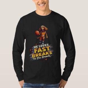 Funny Basketball Geschenk für Cocker Spaniel Hund T-Shirt