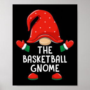 Funny Basketball Gnome Christmas Matching Familie  Poster