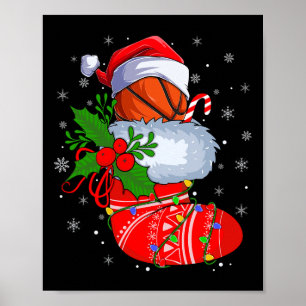 Funny Basketball In Weihnachtssocken Santa Basketb Poster