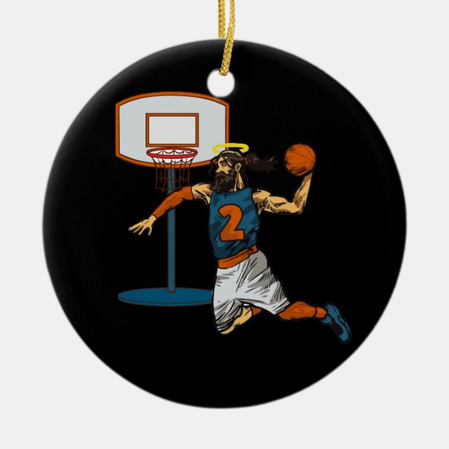 Funny Basketball Jesus Player Christlicher Spaß Sl Keramik Ornament (Vorne)