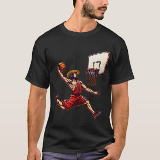 Funny Basketball Retro Jesus Christus T - Shirt