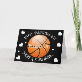 Funny Basketball Slam Dunk Valentines Feiertagskarte