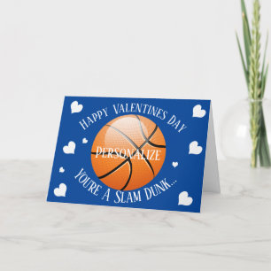 Funny Basketball Slam Dunk Valentines Feiertagskarte