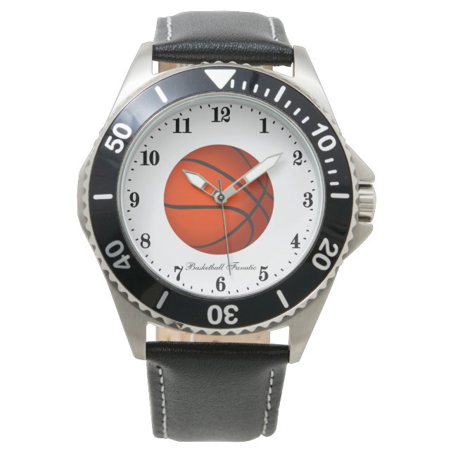 Funny Basketball Sportfanatiker Armbanduhr (Vorderseite)