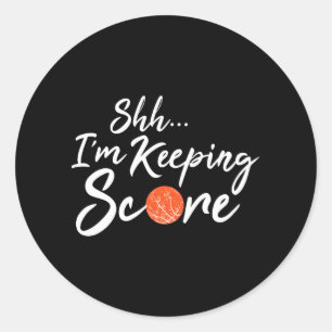Funny Basketball Trainer Scorebook Behaltend Halte Runder Aufkleber
