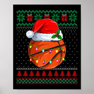 Funny Basketball Weihnachten Ugly Sweater Weihnach Poster