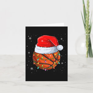 Funny Basketball Weihnachten Weihnachtsmannmütze W Karte