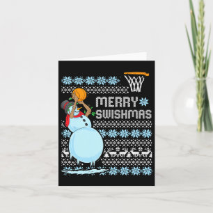 Funny Basketball Weihnachtsangebot Merry Swishmas Karte