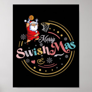 Funny Basketball Weihnachtsangebot Merry Swishmas Poster