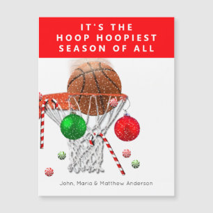 Funny Basketball Weihnachtskarte Magnetkarte