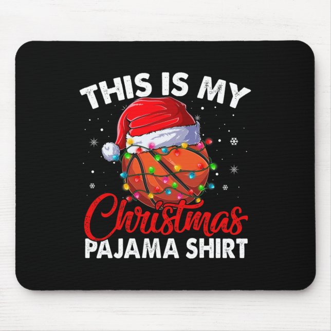 Funny Basketball WeihnachtsLICHT Weihnachtsmannmüt Mousepad (Vorne)