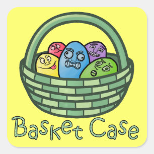 Funny Basketcase Ostern Quadratischer Aufkleber