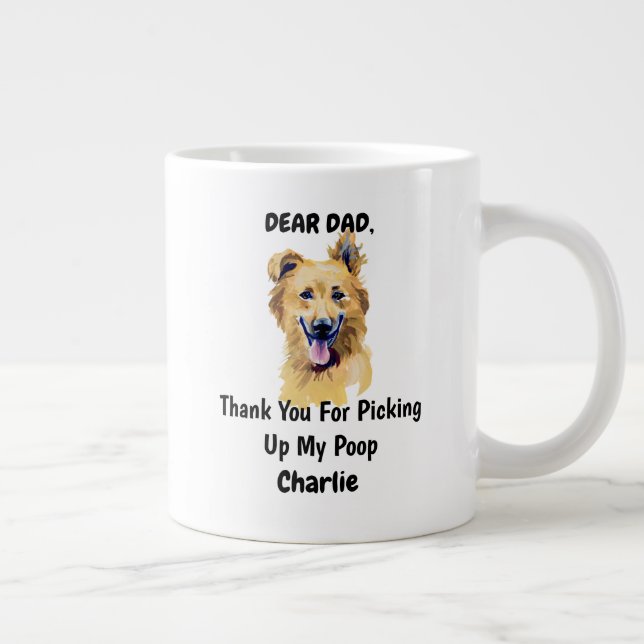 Funny baskque Shepherd Vater Watercolor Cappella S Jumbo-Tasse (Rechts)