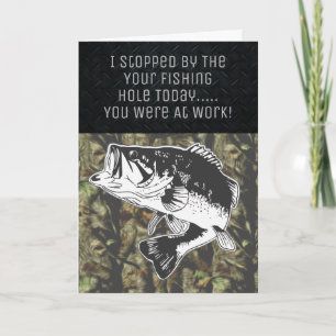 Funny Bass Fishing Camouflage Geburtstag Männer Karte