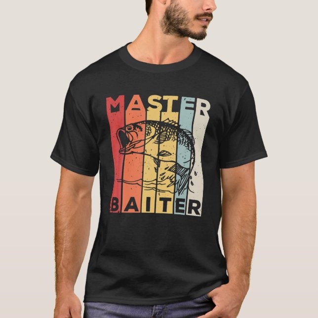 Funny Bass Fishing Gift - Master Baiter T-Shirt (Vorderseite)