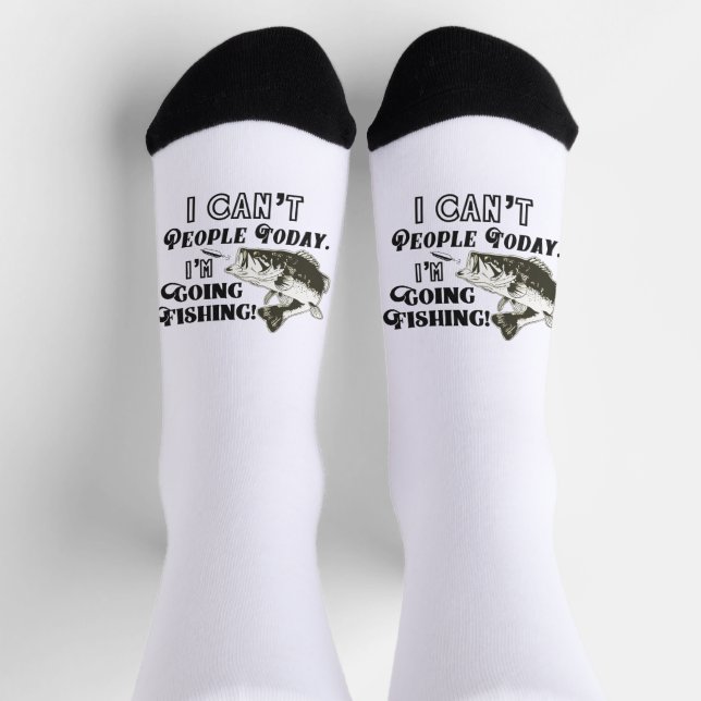 Funny Bass Fishing Zitat Largemouth Cool Fisherman Socken (Oben)