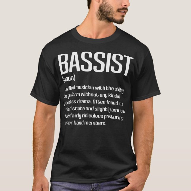 Funny Bass Player Bassist Definitionsgeschenk für  T-Shirt (Vorderseite)
