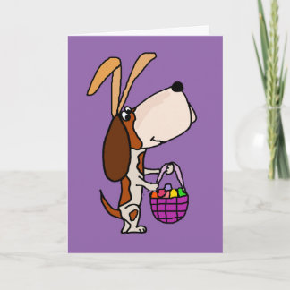 Funny Basset Hound Dog Osterhase Bunny Feiertagskarte