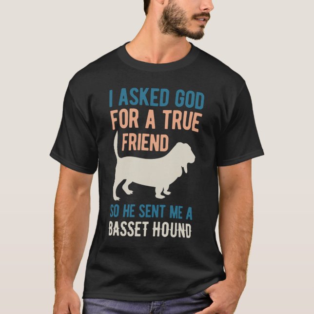 Funny Basset Hound Dog T-Shirt (Vorderseite)