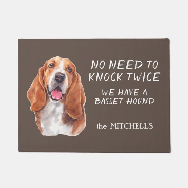 Funny Basset Hound Doormat Fußmatte (Vorderseite)