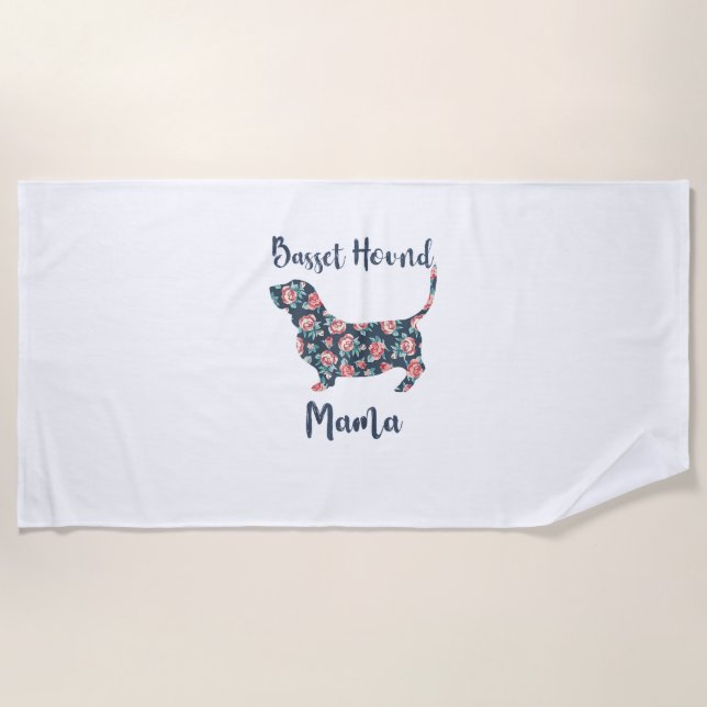 Funny Basset Hound gibt Basset Hound Mama Shirt fü Strandtuch (Vorderseite)