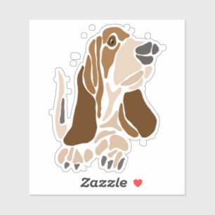 Funny Basset Hound Hund Abstrakte Kunst Aufkleber