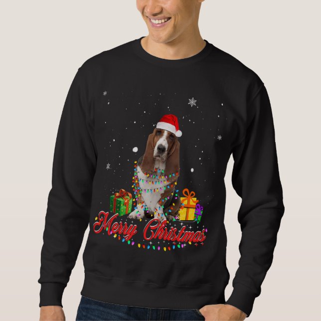 Funny Basset Hound Hund Weihnachten Weihnachten We Sweatshirt (Vorderseite)