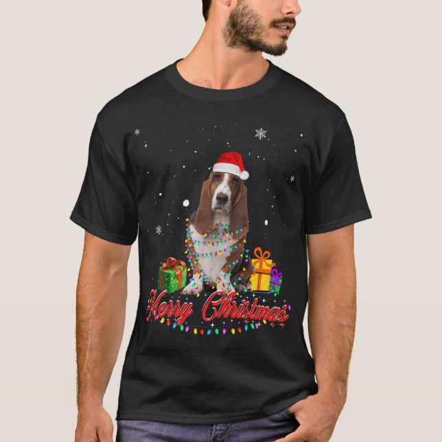 Funny Basset Hound Hund Weihnachten Weihnachten We T-Shirt (Vorderseite)