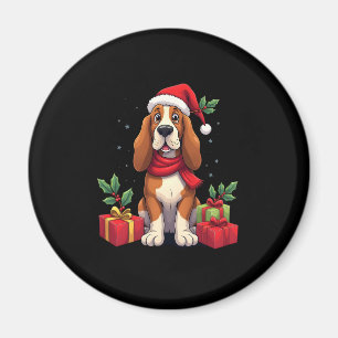 Funny Basset Hound Hund WeihnachtsOutfits Weihnach Magnet