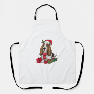 Funny Basset Hound Hund WeihnachtsOutfits Weihnach Schürze