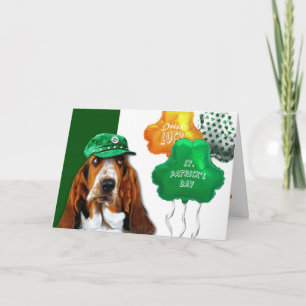 Funny Basset Hound St. Patrick's Day Karte