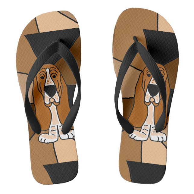 Funny Basset Hound Welpe Hund Flip Flops (Fußbett)