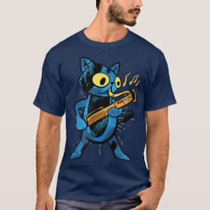 Funny Bassoonist Music Orchestra Cat Playing Basso T-Shirt