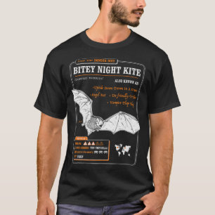 Funny Bat Fakt File - Bitey Night Kite T-Shirt