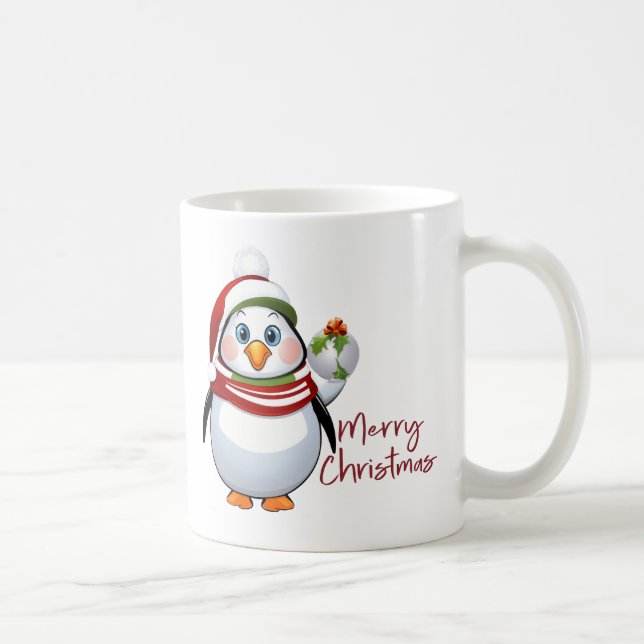 Funny Bauble Buddy Penguin Weihnachten Kaffeetasse (Rechts)