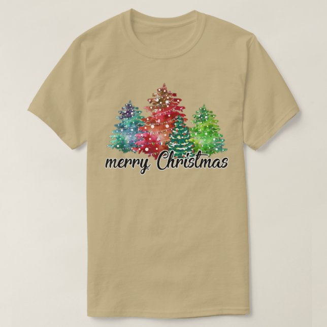 Funny Baum Weihnachtslicht pajama Familie mas cust T-Shirt (Design vorne)