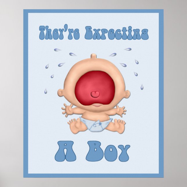 Funny Bawling Baby for Boy Poster (Vorne)