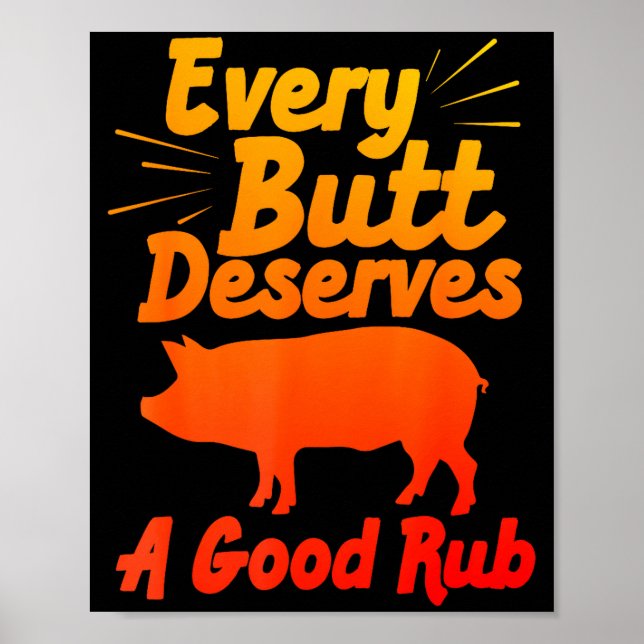 Funny Bbq Art For Men Women Grilling Meat Smoking  Poster (Vorne)
