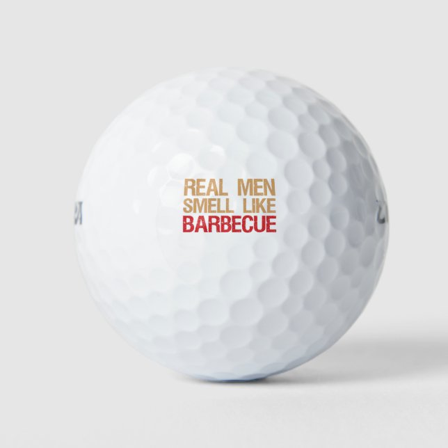 Funny Bbq Gift Real men Smell like Barbecue Grill Golfball (Vorderseite)