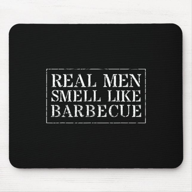 Funny Bbq Grilling Gift T Shirt Real Men Smell Lik Mousepad (Vorne)