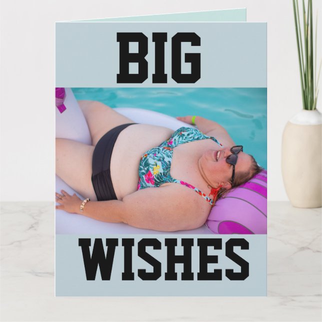 FUNNY BBW BIG GIRL BATHBEAUTY BIRTHDAY CARD KARTE (Vorderseite)