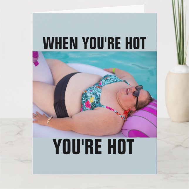 FUNNY BBW BIG GIRL BATHBEAUTY BIRTHDAY CARD KARTE (Vorderseite)