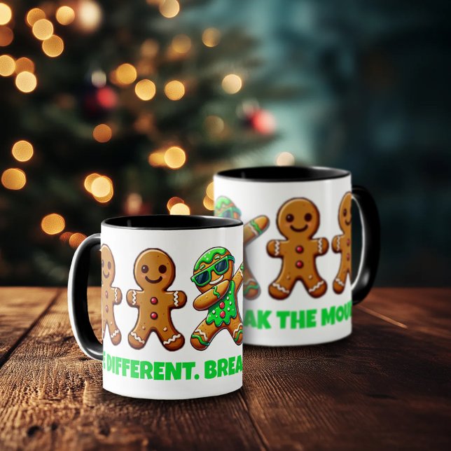 Funny Be Differenzial Break der Mold Gingerbread M Tasse (Dabbing Gingerbread Man Two-Tone Mugs Cover Photo)