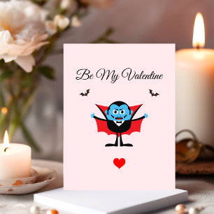 Funny Be My Valentine Cartoon Vampire Bat Postkarte